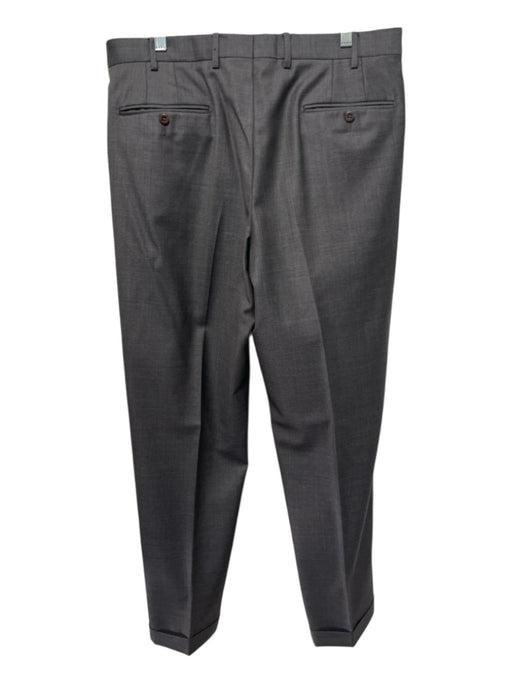 Zanella Size 35 Dark Gray Wool Solid Dress Cuff Men's Pants Dark Gray / 35