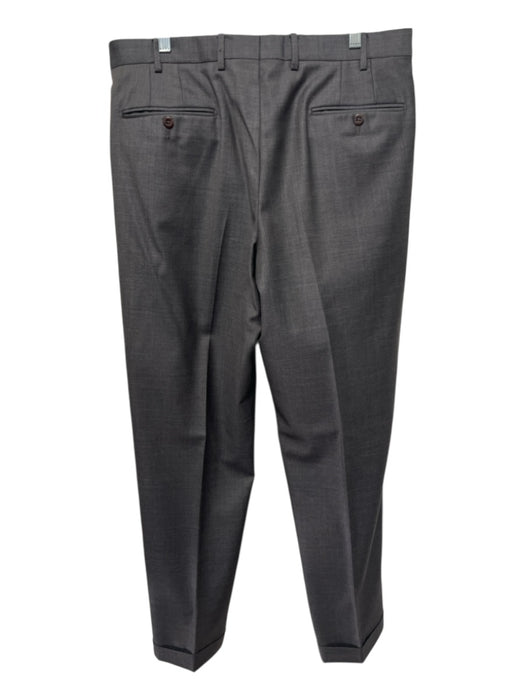 Zanella Size 35 Dark Gray Wool Solid Dress Cuff Men's Pants Dark Gray / 35