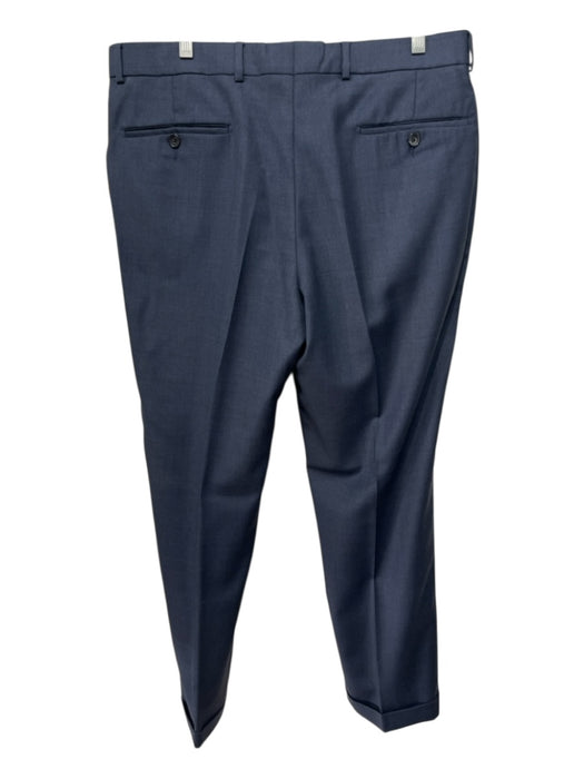 H Stockton Size 35 Blue Wool Solid Cuffed Dress Men's Pants Blue / 35