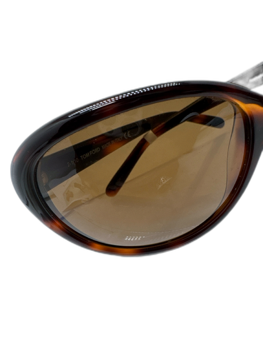 Tom Ford Brown Acetate Gradient Cat Eye Oversized Sunglasses Brown
