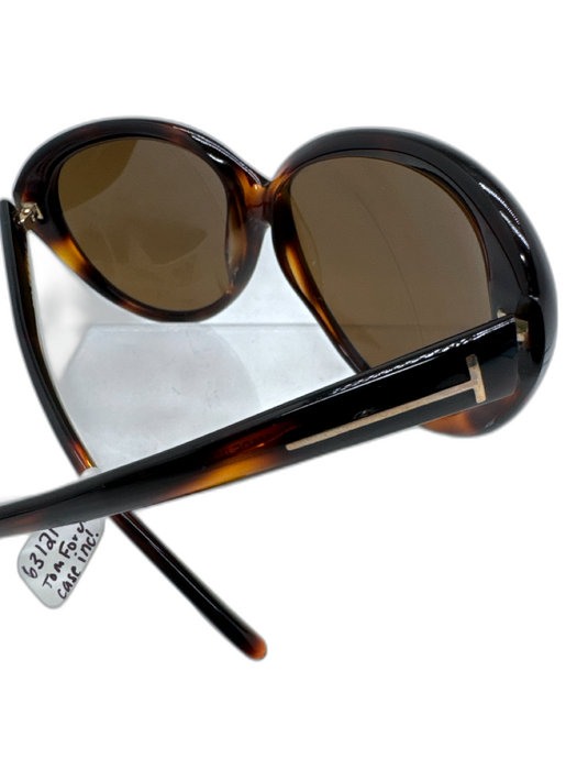 Tom Ford Brown Acetate Gradient Cat Eye Oversized Sunglasses Brown