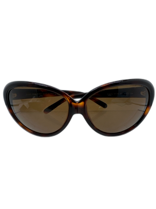 Tom Ford Brown Acetate Gradient Cat Eye Oversized Sunglasses Brown