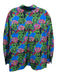 La Double J Size M Green, Blue, Purple Cotton Oversized Floral Top Green, Blue, Purple / M