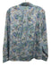 Ann Mashburn Size XL Blue, Green, Orange Cotton Ruffle Leaves Long Sleeve Top Blue, Green, Orange / XL