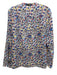 Marant Etoile Size 42 / M Blue, Red, Beige Cotton Gathered Back Half Button Top Blue, Red, Beige / 42 / M