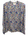 Marant Etoile Size 42 / M Blue, Red, Beige Cotton Gathered Back Half Button Top Blue, Red, Beige / 42 / M