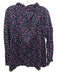 Ann Mashburn Size L navy blue, pink, white Cotton Seersucker Speckled Floral Top navy blue, pink, white / L