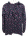 Ann Mashburn Size L navy blue, pink, white Cotton Seersucker Speckled Floral Top navy blue, pink, white / L
