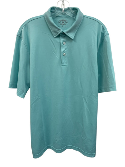 H Stockton Size L Light Green Synthetic Solid Polo Athleisure Men's Short Sleeve Light Green / L