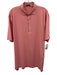 Turtleson Size L Light Red Synthetic Striped Polo Athleisure Men's Short Sleeve Light Red / L