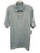 Peter Millar Size L Green & Gray Synthetic Striped Polo Athleisure Short Sleeve Green & Gray / L