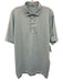 Peter Millar Size L Green & Gray Synthetic Striped Polo Athleisure Short Sleeve Green & Gray / L
