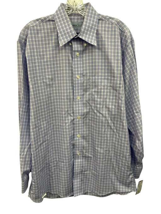 Vernon Scott Size M Purple & Blue Print Cotton Plaid Button up Long Sleeve Shirt Purple & Blue Print / M