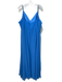 Azazie Size 24 Blue Polyester Flounce Gathered Bodice Spaghetti Strap Gown Blue / 24