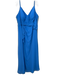 Azazie Size 24 Blue Polyester Flounce Gathered Bodice Spaghetti Strap Gown Blue / 24