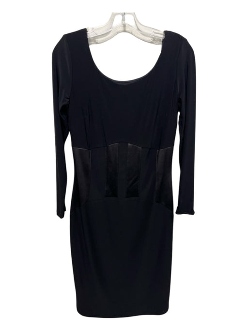 Frank Lyman Size 8 Black Polyester Blend Panel Detail Above Knee Dress Black / 8