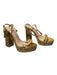 Raye Shoe Size 6.5 Gold Manmade Material Leather Sole Open Toe & Heel Heels Gold / 6.5