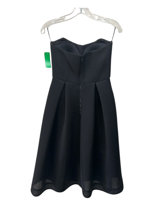 Nicholas Size Small Black Polyester Blend Strapless Mesh Overlay Pleated Dress Black / Small