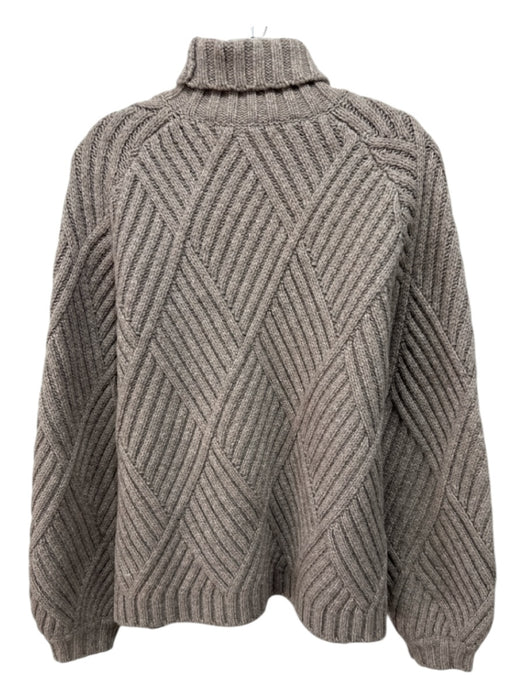 Victoria Victoria Beckham Size 2 Taupe Brown Wool Blend Long Sleeve Sweater Taupe Brown / 2