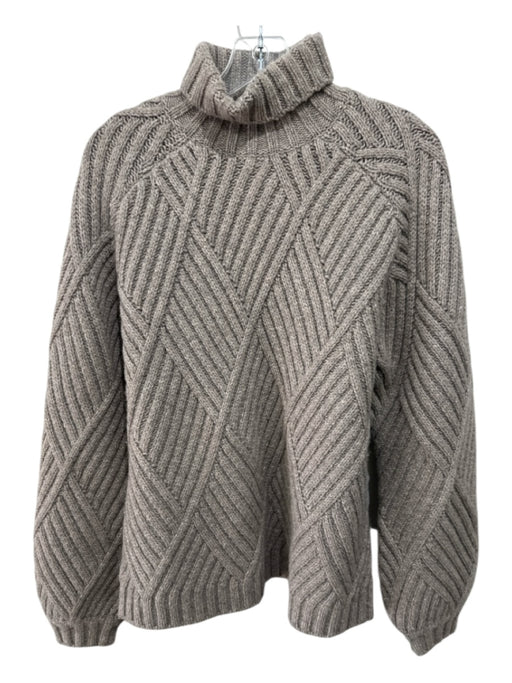 Victoria Victoria Beckham Size 2 Taupe Brown Wool Blend Long Sleeve Sweater Taupe Brown / 2