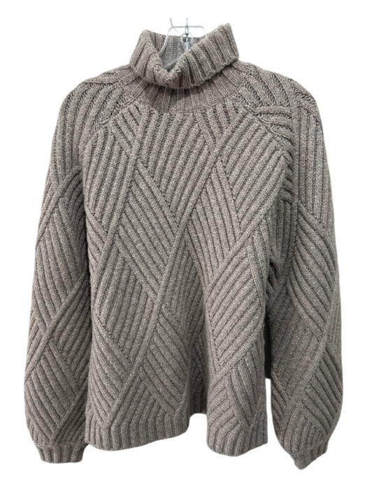 Victoria Victoria Beckham Size 2 Taupe Brown Wool Blend Long Sleeve Sweater Taupe Brown / 2