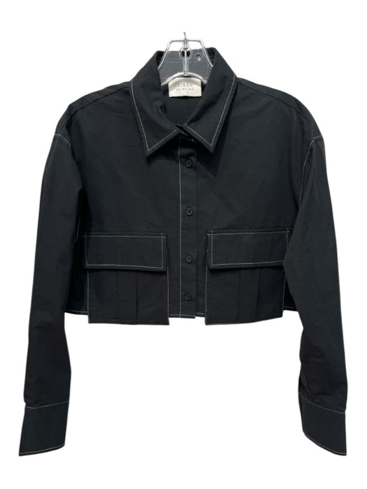 Dissh Size 2 Black & White Cotton Long Sleeve Contrast Stiching Cropped Top Black & White / 2