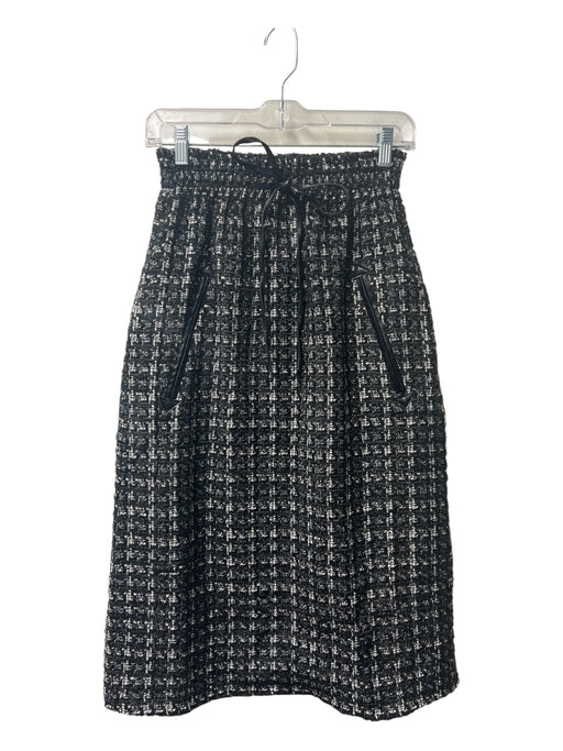 Tuckernuck Size S Black & White Polyester Tweed Houndstooth Midi Skirt Black & White / S