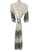 Lea Size S White, Green, Blue Rayon, Cotton, Linen Short Puff Sleeve Midi Dress White, Green, Blue / S