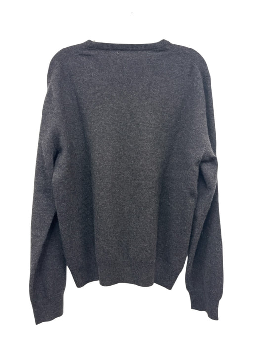 No Brand Size XL Gray Cashmere Solid V Neck Men's Sweater Gray / XL