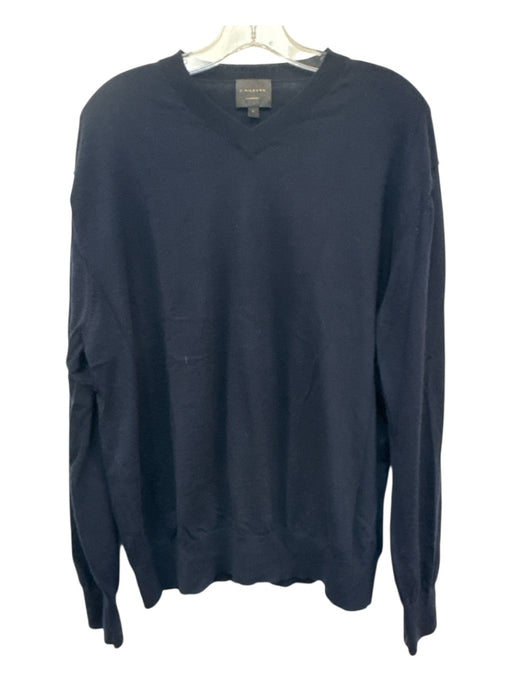 J Hilburn Size XL Navy Cashmere Solid V Neck Men's Sweater Navy / XL