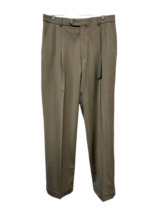 H Stockton Size 33 Tan Wool Blend Solid Dress Cuffed Men's Pants Tan / 33