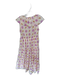 XiRENA Size M Tan & Purple Cotton Flutter Sleeves Ikat V Neck Maxi Dress Tan & Purple / M