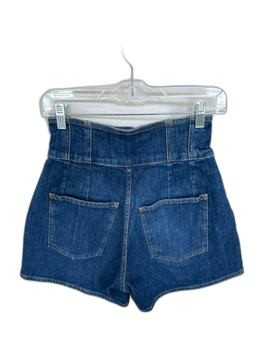 Veronica Beard Size 26 Dark Wash Cotton Blend High Waist Button Fly Denim Shorts Dark Wash / 26