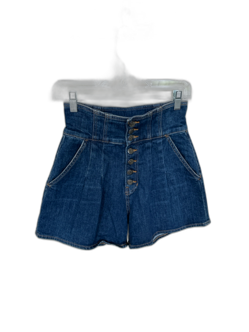Veronica Beard Size 26 Dark Wash Cotton Blend High Waist Button Fly Denim Shorts Dark Wash / 26