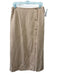 Uni Q Lo Size Medium Tan Beige Rayon Blend Below the Knee Button Skirt Tan Beige / Medium