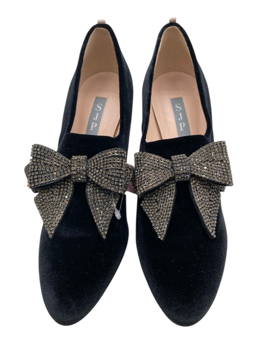 SJP by Sarah Jessica Parker Shoe Size 40 Black & Silver Leather Velvet Booties Black & Silver / 40