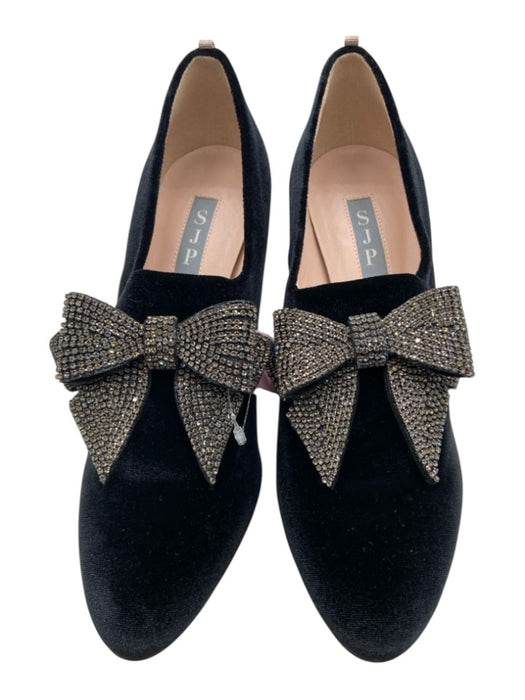 SJP by Sarah Jessica Parker Shoe Size 40 Black & Silver Leather Velvet Booties Black & Silver / 40