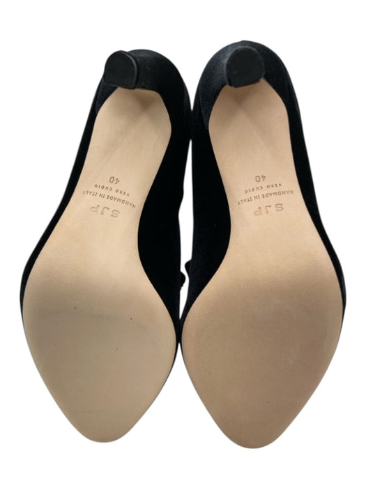 SJP by Sarah Jessica Parker Shoe Size 40 Black & Silver Leather Velvet Booties Black & Silver / 40