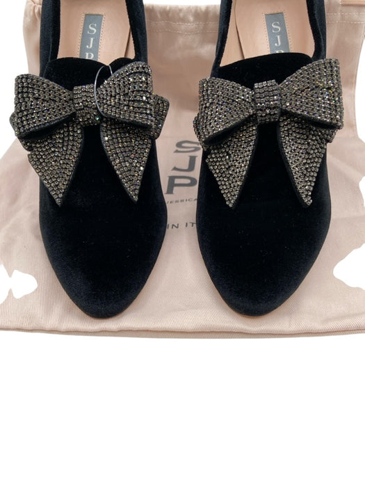 SJP by Sarah Jessica Parker Shoe Size 40 Black & Silver Leather Velvet Booties Black & Silver / 40