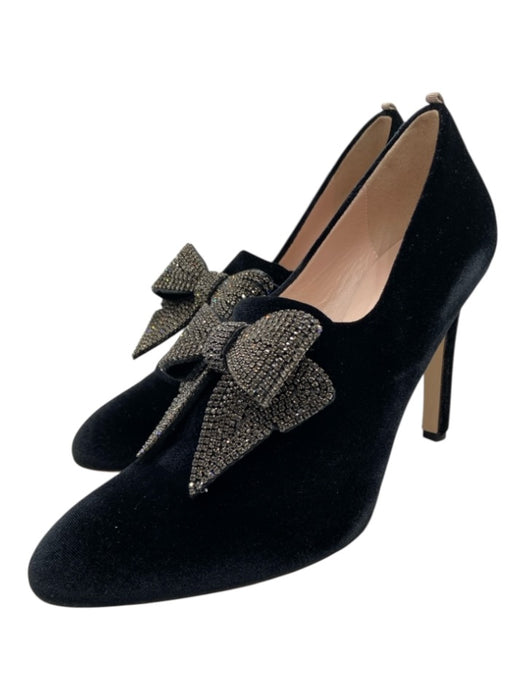 SJP by Sarah Jessica Parker Shoe Size 40 Black & Silver Leather Velvet Booties Black & Silver / 40