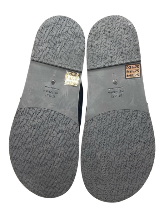 Stuart Weitzman Shoe Size 10 Black Suede Faux Pearl Gold Buckle Round Toe Mules Black / 10