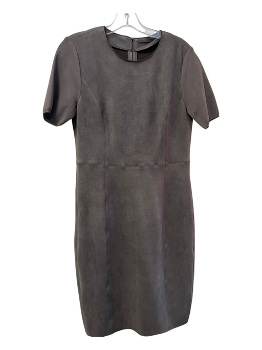 Elie Tahari Size Est Small Dark Gray No Fabric Tag Short Sleeve Round Neck Dress Dark Gray / Est Small
