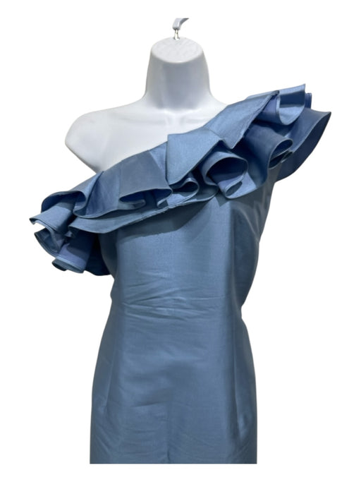 Gramercy Size M/L Light Blue Polyester One Shoulder Ruffle Detail Gown Light Blue / M/L