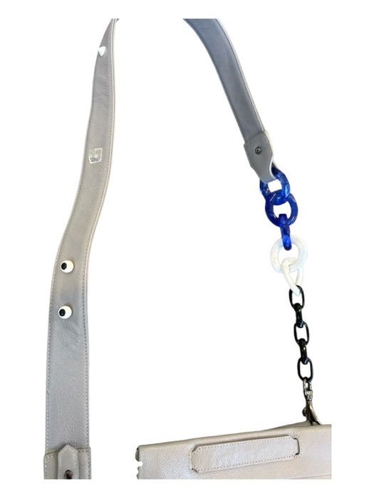 Min & Mon Gray & Black Leather Studded Chain Accent Crossbody Bag Gray & Black / S