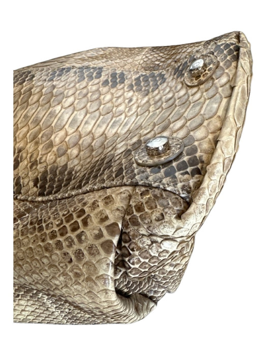 Christian Dior Taupe Python Top Handles Chain Top Handles Flat Bottom Bag Taupe / M