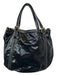 Gucci Black & Gold Patent Leather Top Handles Gucci Web Nylon Lining Buckles Bag Black & Gold / M