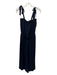 Theory Size 00 Navy Silk Tie Shoulder Elastic Waist Pockets Jumpsuit Navy / 00