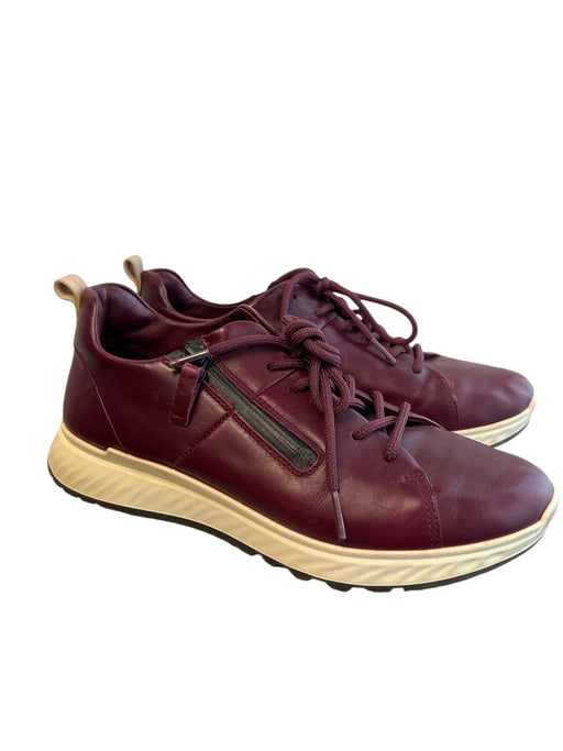 ecco Shoe Size 39 Burgundy Manmade Material Sneaker lace up Zipper Detail Shoes Burgundy / 39