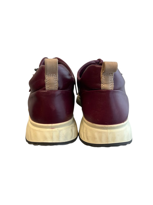 ecco Shoe Size 39 Burgundy Manmade Material Sneaker lace up Zipper Detail Shoes Burgundy / 39