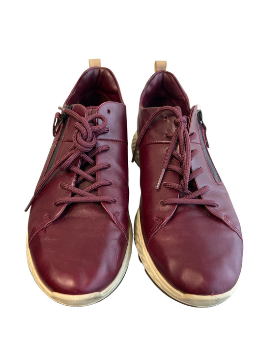 ecco Shoe Size 39 Burgundy Manmade Material Sneaker lace up Zipper Detail Shoes Burgundy / 39